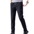 thumbnail image 1 of Pantalon Homme Taille Élastique Polyester Tendance Décontracté avec Cordon de Serrage pour Rue Noir m, 1 of 10