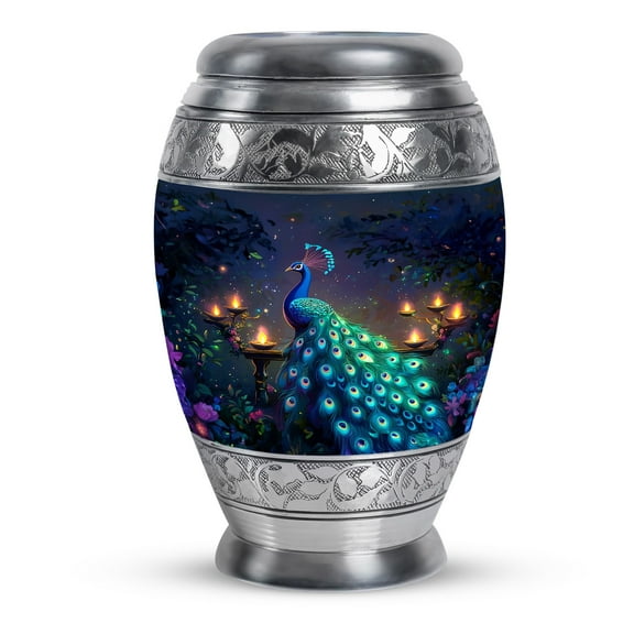 KARYLIZ Peacock Urn For Ashes Adult Male - Funeral Urns For Women & Men - Cremation Urn for Ashes Adult Male Large - Decorative Urns For Mom And Dad