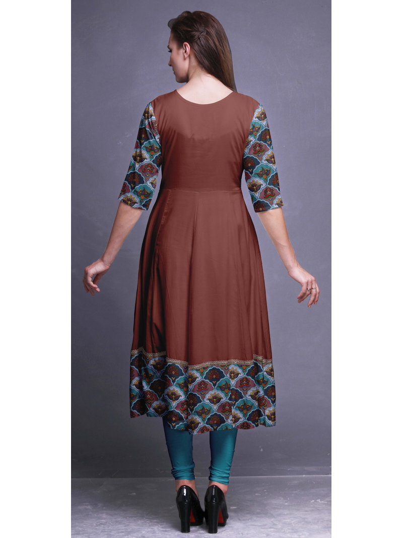 summer dresses for ladies with sleeves Shirred Waist Printed Maxi Dress main image 0