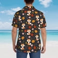 thumbnail image 4 of Fuzoiu Autumn Fox Print Hawaiian Shirt for Men, Summer Beach Casual Short Sleeve Button Down Shirts, Men’s Beach Summer Shirts with Pocket,X-Large, 4 of 7