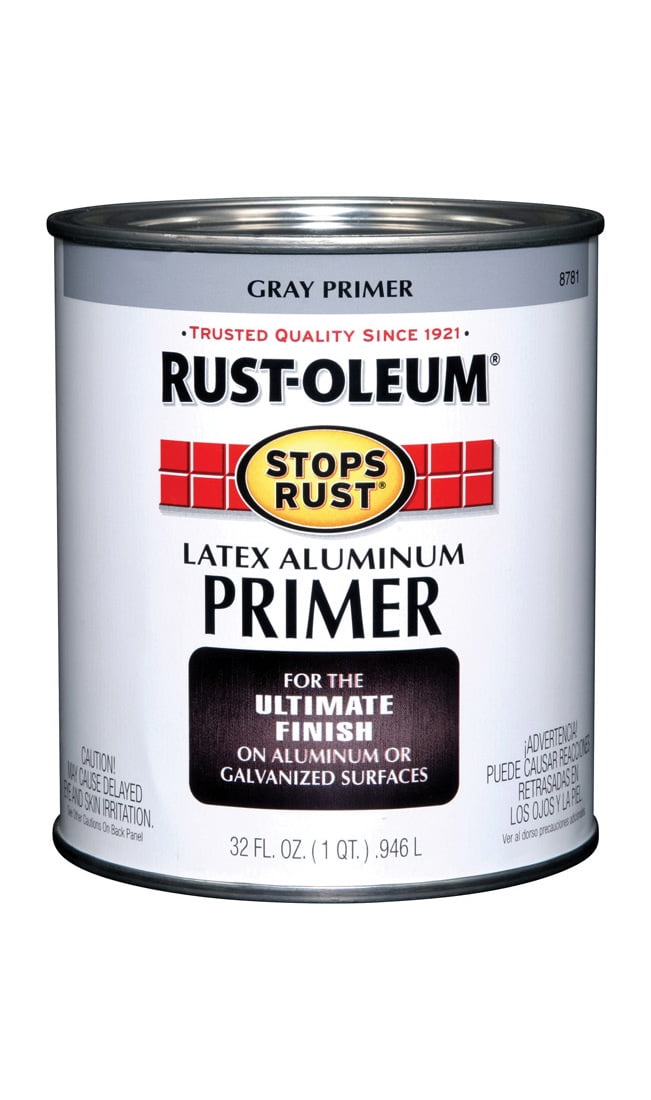Rust-Oleum Stops Rust Latex Aluminum Primer, Gray, 1 Qt. 8781502
