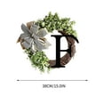 thumbnail image 2 of 26 Letters Decorative Wreath Door Hanging Home Decor Letters With Knot Pendant Rattan Ring Wall Decoration Window Decoration Pendant, 2 of 4