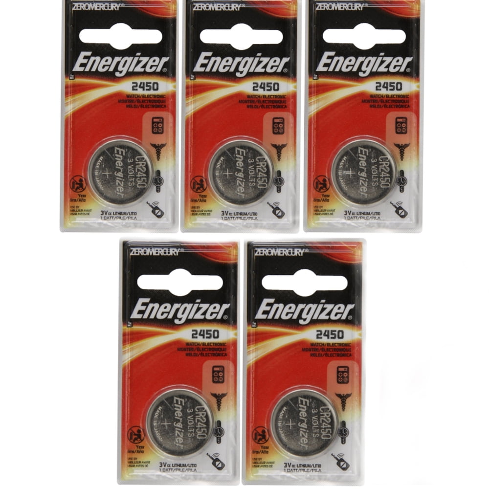 Buy 5 Pack Energizer CR2450 ECR2450 CR 2450 3V Lithium Coin Cell Button .