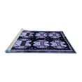 thumbnail image 2 of Ahgly Company Machine Washable Indoor Square Abstract Blue Contemporary Area Rugs, 6' Square, 2 of 4