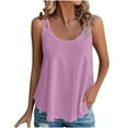 thumbnail image 2 of Giftesty Tank Tops for Women Clearance 2024 Women's New Tank Top Round Neck Solid Color Casual Fashion Top, 2 of 6