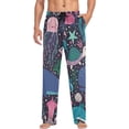 thumbnail image 3 of Men's Pajama Pants with Pockets Sleepwear Lounge Pants Stretch Casual Cute Whales Marine Animals, 3 of 6