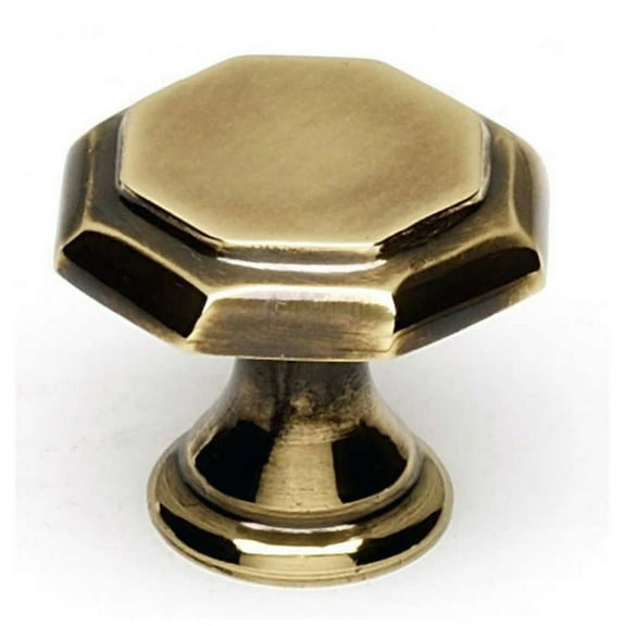 Alno A828-1-PA Cabinet Hexagon Knob Polished Antique
