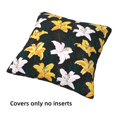 thumbnail image 3 of Throw Pillow Covers, Lilies Flowers White Yellow Soft Square Pillow Cases with Invisible Zipper for Couch Bed Sofa, Farmhouse Fall Home Decor 20"x20", 3 of 7