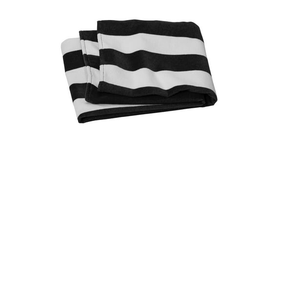 Port Authority Adult Unisex Stripe Beach Towel Black One Size Fits All