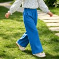 thumbnail image 4 of Mnyotv High Waisted Wide Leg Pants for Girls Fall Clothes Cotton Solid Trousers with Pockets Size 6-7Y, 4 of 6