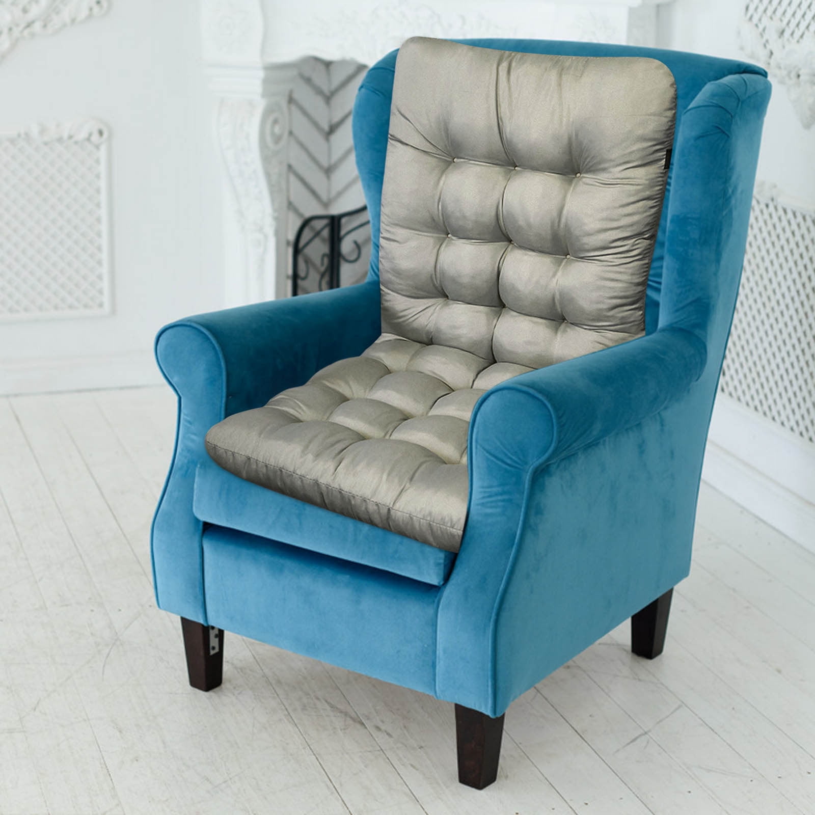 High Back Chair Cushion - Thick Memory Foam Seat Pad with Non- Ties, Waterproof Indoor/Outdoor Rocking & Patio Chair Cushions, Comfortable Support for Office, Garden & Home