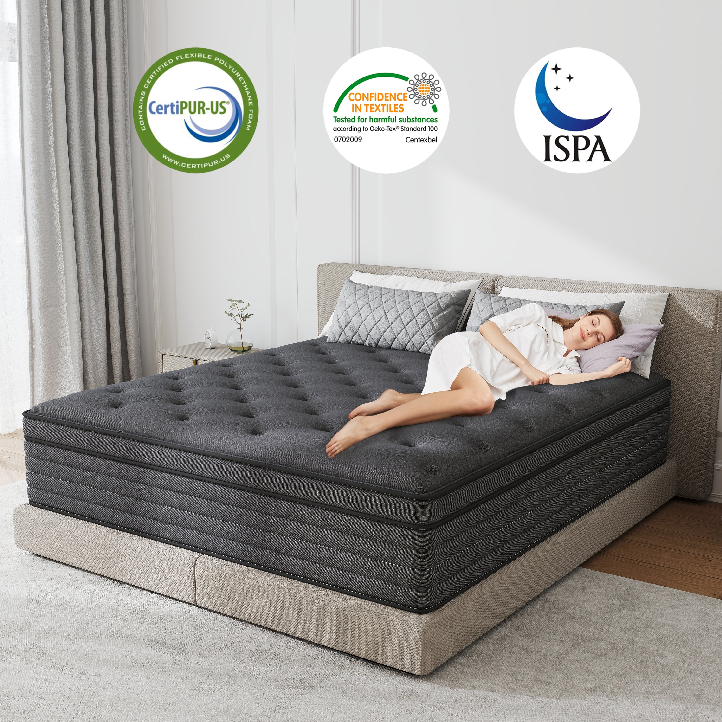 lemontalking 14" Twin Mattress Gel Memory Foam Spring Hybrid Mattress in a Box