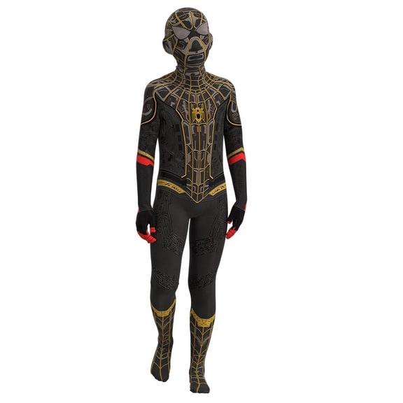 Spider Costume Hero Jumpsuit Superhero Cosplay Bodysuit Halloween Costume Dress Up Costume, Halloween Party Outfit, Christmas Halloween Gifts, Black, 150