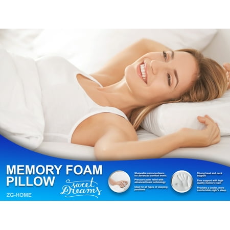 ZG-Home Memory Foam Queen with Velvet Cover, Support Orthopedic, Cervical Pillow for Neck Pain and Side Sleepers,