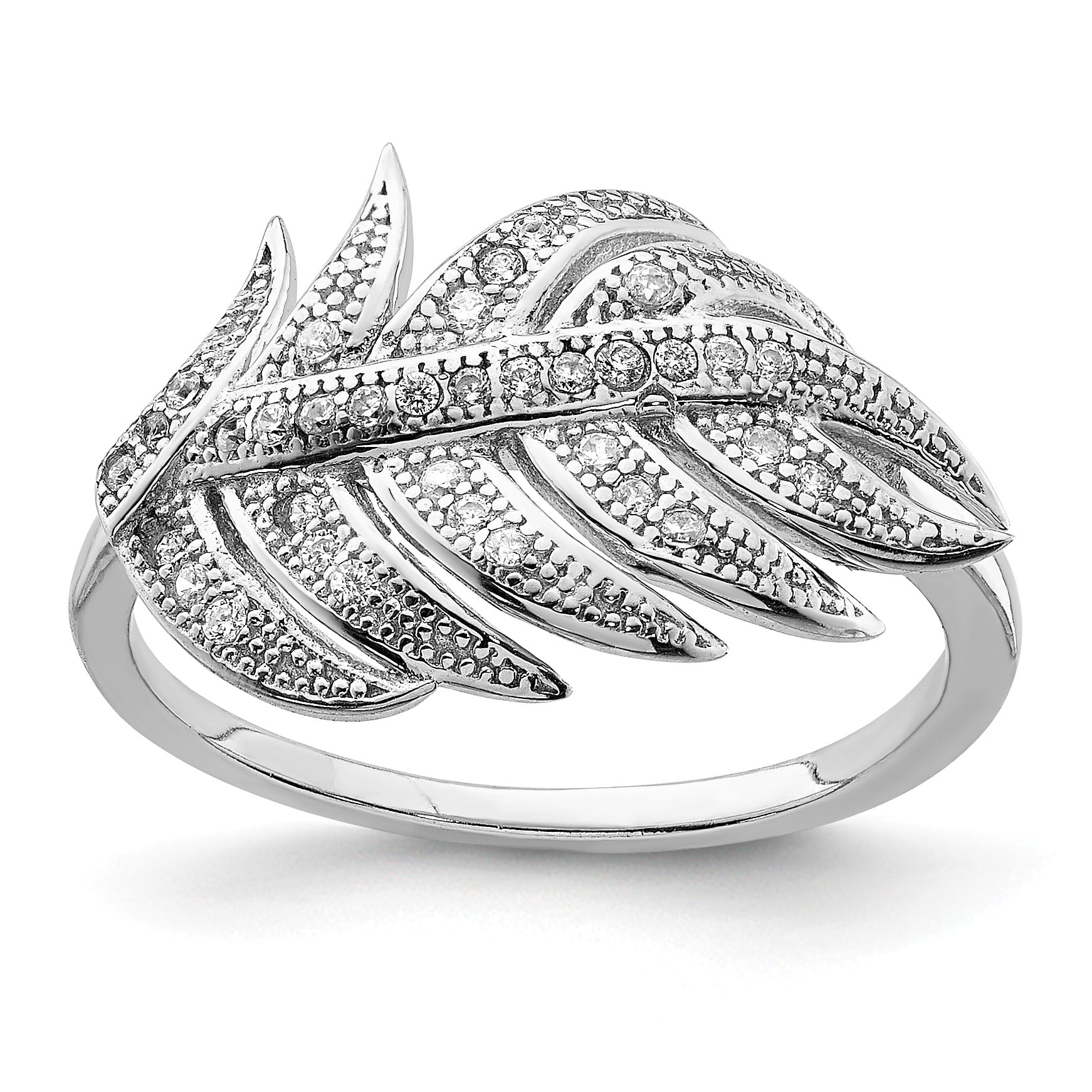 Size 7 Bonyak Jewelry Sterling Silver Polished CZ Ring 