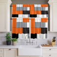 thumbnail image 2 of Orange Gray Curtain Valances Set Abstract Color Block Geometric Modern Kitchen Curtains 36&nbsp;inch Length Rod Pocket Valance and Tiers 3 Piece Set Small Bedroom Bathroom Laundry Decor, 2 of 9