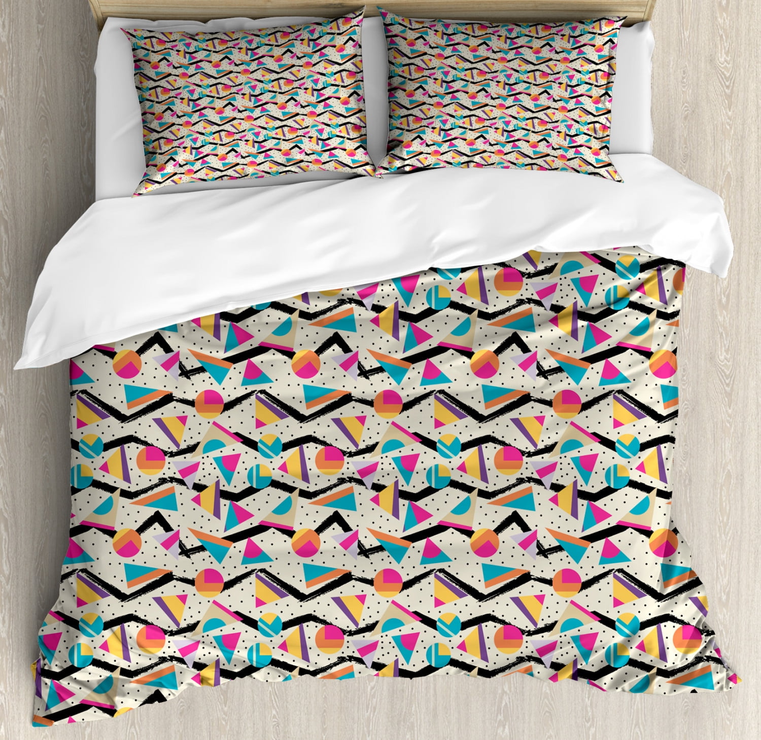 Vintage Geometric Stipes Print Details about   Retro Quilted Bedspread & Pillow Shams Set