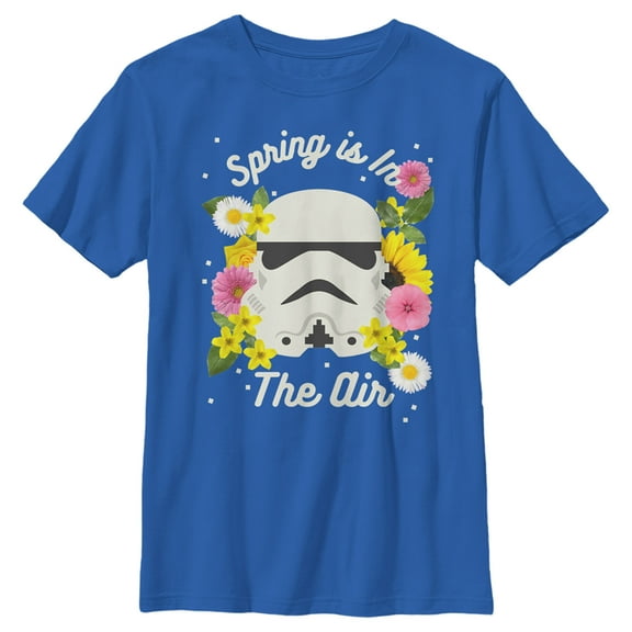 Boy's Star Wars Stormtrooper Spring is in the Air  Graphic Tee Royal Blue Large