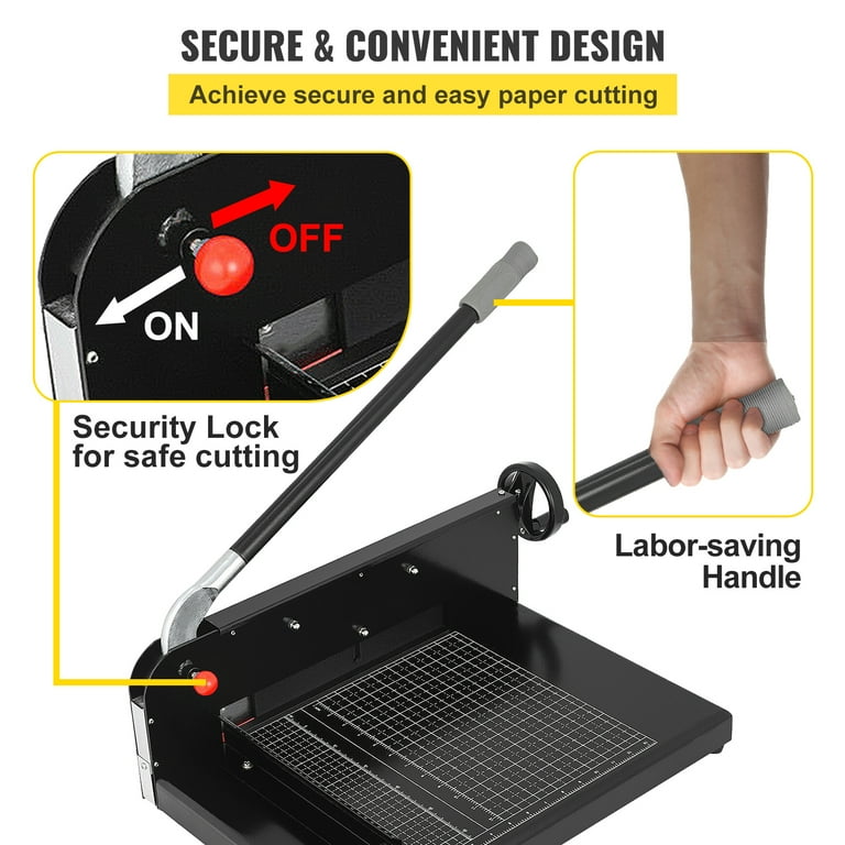 KNMNIU Paper Cutter A4 Stack Paper Trimmer, 12 Cutting Length with Safety  Blade Lock, Adjustable Guide, Heavy Duty Metal Base, 10-Sheet Capacity