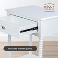 thumbnail image 6 of Decor Therapy Preston Traditional Single Drawer Side Table, Classic Bedside End Table with Lower Shelf, White, 6 of 10