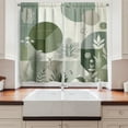 thumbnail image 3 of Ambesonne Monstera Kitchen Curtains, Boho Love Mid Century Art, 55"x45", Reseda Green Taupe, 3 of 3