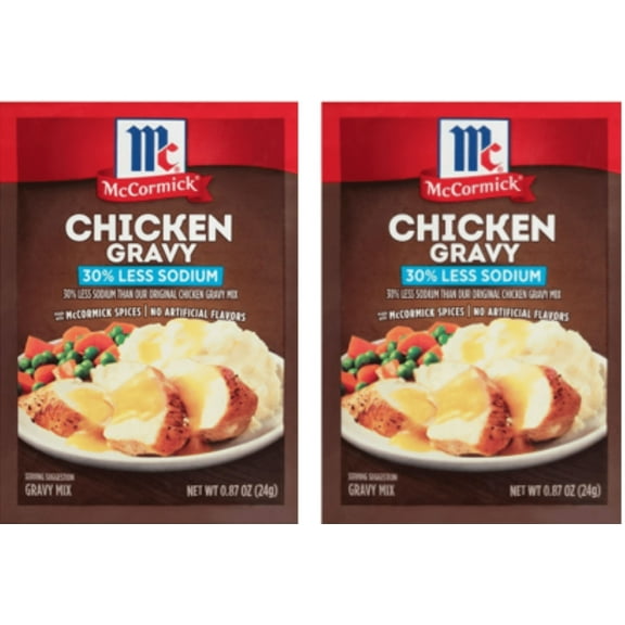 McCormick Gravy Mix - Chicken 30% Less Sodium, 0.87 oz - Quantity of 2