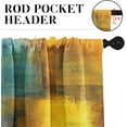 thumbnail image 3 of Teal Gray Yellow Painting Kitchen Window Curtains Valance and Tier Set 36 Inch Contemporary Beige Abstract Rod Pocket Short Tier Curtain, Modern Small Drapes for Kitchen Decor, 3 of 6