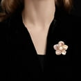 thumbnail image 2 of Shell Flower Brooch Pin for Women Boho Pearl Floral Badge Corsage Lapel Pins Scarf Clip Wedding Party Dance Banquet Dress for Clothes Accessories Jewelry, 2 of 5