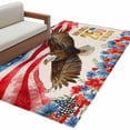 thumbnail image 2 of Independence Day Area Rugs 4'x6', Watercolor U. S. Flag Soaring Bald Eagle Linen Texture Low Pile Throw Living Room Rug Non-Slip Sturdy Edge Binding Carpet for Indoor Entryway Bedside Kitchen, 2 of 9