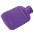 thumbnail image 3 of Bolsa de agua caliente con funda de felpa para hombre y mujer, 2 l, PVC, suave, para el dolor de cuello y hombros, color morado, 3 of 14