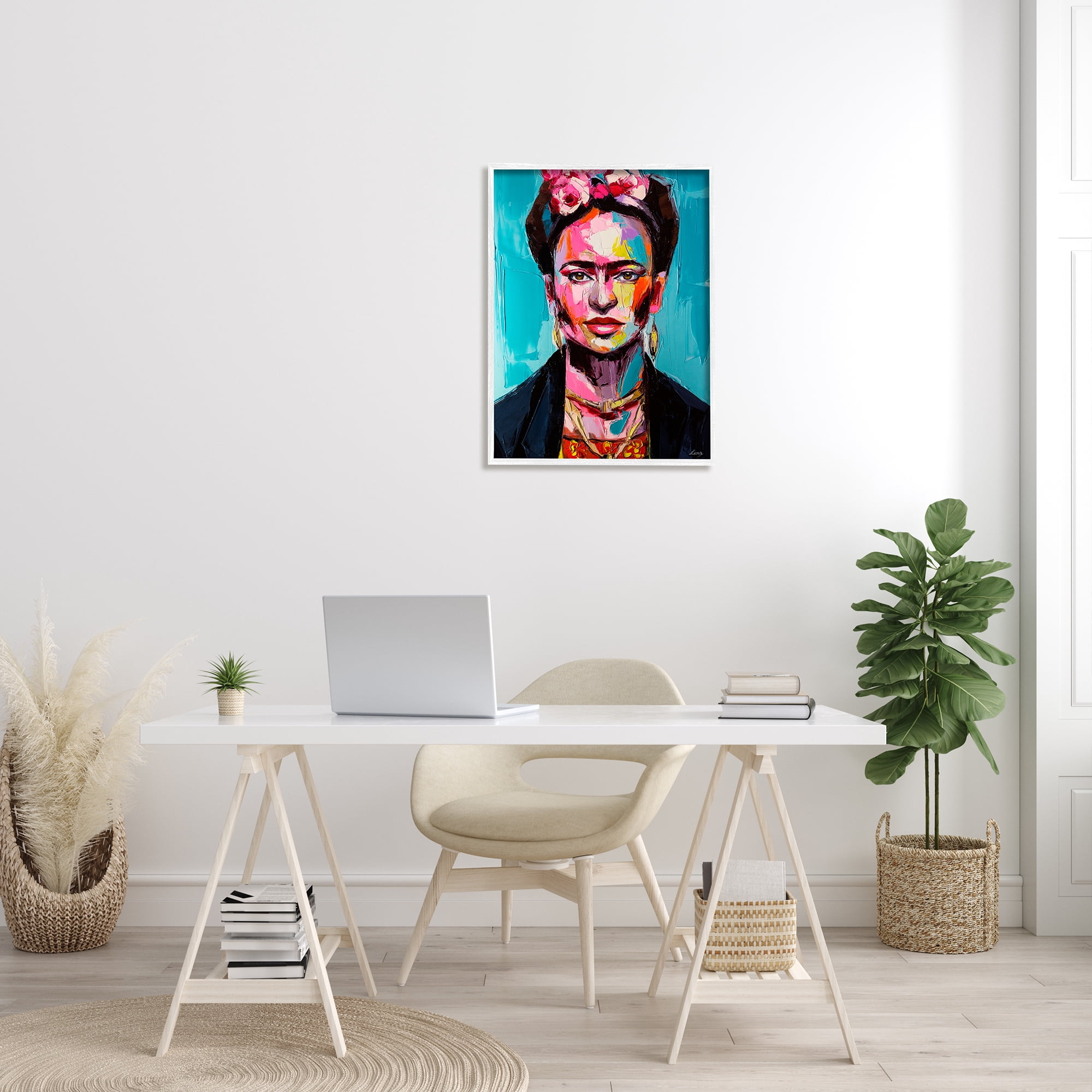 Stupell Indtries Abstract Frida Portrait Contemporary Paint Patch Collage,24 x 30,Design by Lana Tikhonova