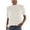 White, variant on Womens Tops Shirts Solid Color Knitted Short Sleeved Low Crewneck Knitted Mid Sleeve Bottoming Plain Tees Blouses White 2XL