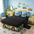 thumbnail image 4 of meiyoeat Cool Steam Train 7-Piece Twin Bedding for Boys,Retro Locomotive Graphic Bedding Comforter Set,Blue,Reversible, 4 of 6