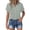 Army Green, variant on Women's Crinkle Gauze Button-Down Shirt Short Sleeve Rolled Cuff Split Hem Casual Cotton Blouse
