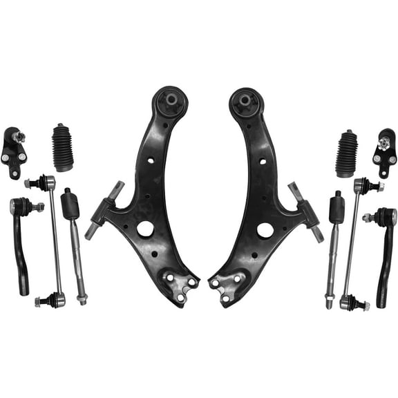 Frenzybro 12Pc Suspension Kit Control Arm Tie Rod Boot Bellow Compatible With 2007-2011 Toyota Camry