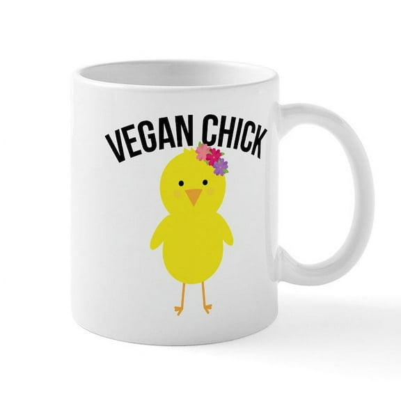 CafePress - Vegan Chick - 11 oz Ceramic Mug - Novelty Coffee Tea Cup