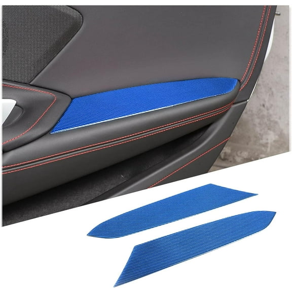 TINKI Soft Carbon Fiber Interior Door Armrest Panel Trim Cover Compatible with Chevrolet Corvette C8 Stingray 2020-2023, Car Door Armrest Panel Decoration Sticker