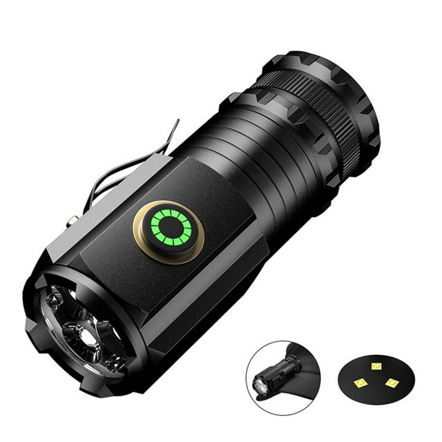 Linternas Portátiles, Luces de Antorcha de Mano, Lámparas de Escritorio de Iluminación Recargables, 5 Modos, Tapas con Clip, Luz para Jardín, Hogar, V con batería