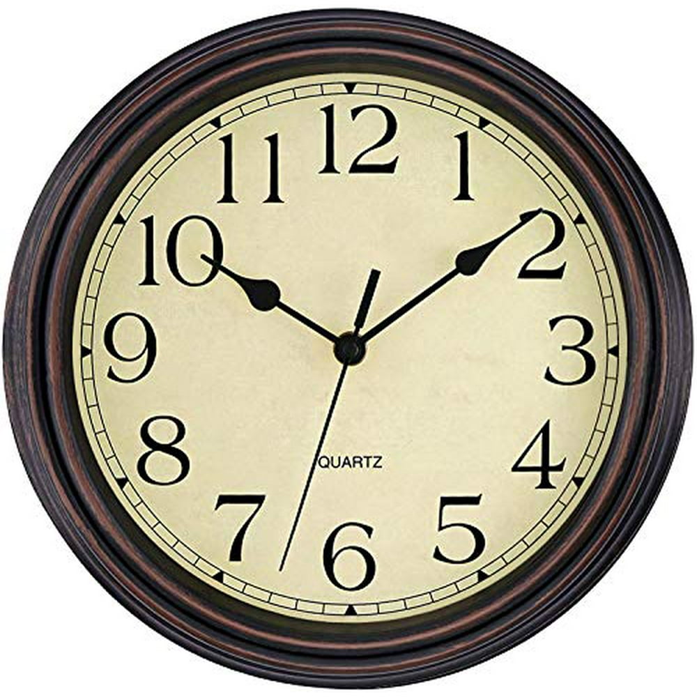 Foxtop Retro Silent NonTicking Round Classic Clock Quartz Decorative