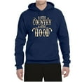 thumbnail image 2 of Wild Bobby, A Little Country, A Little Hood, Pop Culture, Unisex Graphic Hoodie Sweatshirt, Navy, Small, 2 of 4