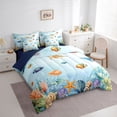 thumbnail image 2 of Erosebridal Fish Shark Kids Twin Bedding Sets 7-Piece, Blue Underwater World Bedding Comforter Set, 2 of 7