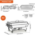 thumbnail image 6 of EVGTTI 8 Pack 9QT Chafing Dish Buffet Set, Stainless Steel Chafing Dish with 1/2 Size Food Pan, Foldable Frame for Events, Weddings, 6 of 7