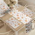 thumbnail image 2 of Ambesonne Floral Table Runner & Placemats, Blossoming Cosmos Flowers, Placemat 4 pcs + Runner 12"x72", Dark Peach Pale Eggplant, 2 of 2