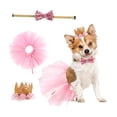 thumbnail image 4 of OULII Princess Pet Costume Dog Accessories 1 Set Pink for Walking, 4 of 8