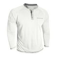 thumbnail image 4 of KHONTS Men's Henley Shirts Long Sleeve Casual T Shirts Basic Classic Vintage Cotton Tee Shirts Button Shirts with Pockets White XL, 4 of 7