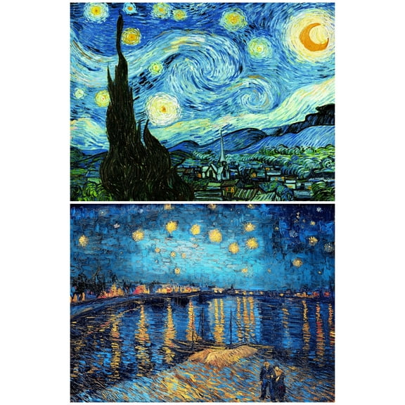 2-Pack DIY 5D Diamond Painting Kits, The Starry Night Series by Master Van Gogh, 12x16in Full Drill Diamond Abstract Painting Art for Room Wall Décor #2