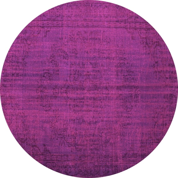 Ahgly Company Indoor Round Persian Pink Bohemian Area Rugs, 7' Round