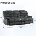 thumbnail image 3 of Bonzy Home 3-Seat Reclining Sofa with Adjustable Backrest, Manual Recliner Couch set with Overstuffed Headrest & Armrest, Living Room Furniture Set, Gray, 3 of 7