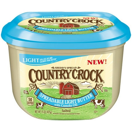 Country Crock light Canola Oil & Salted Spreadable Butter, 15 Oz.