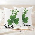 thumbnail image 3 of Happy St. Patrick's Day Outdoor Waterproof Pillow Covers, Spring Lucky Green Shamrocks Decorative Square Throw Pillowcase Sofa Cushion Sham for Patio/Couch/Chair, 20"x20" 2 Pack, 3 of 8